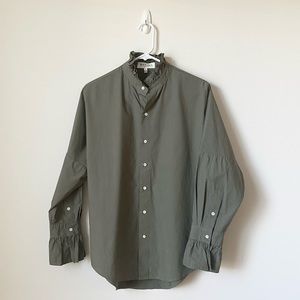 Alex Mill Dolman Sleeve Button Down with Ruffle Details